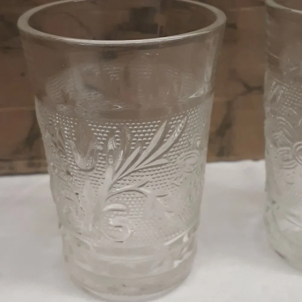 8 pc.bundle‎ vintage Anchor MCM Hocking clear depression glass tumblers, & more
